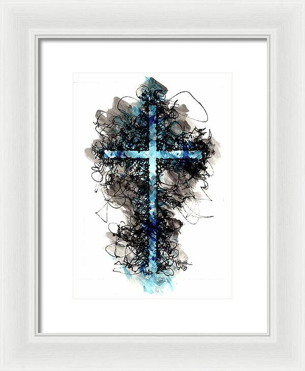 Chaos Order Cross 06 - Glorious Blue - Framed Print