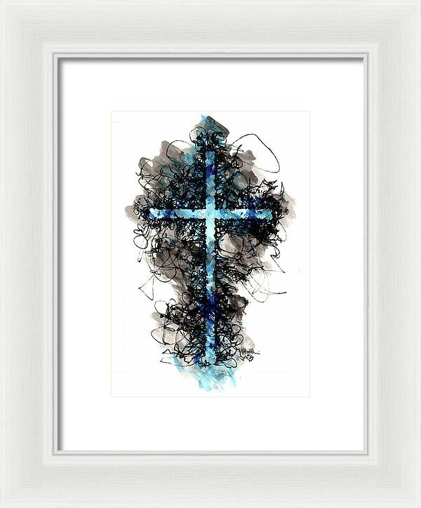 Chaos Order Cross 06 - Glorious Blue - Framed Print