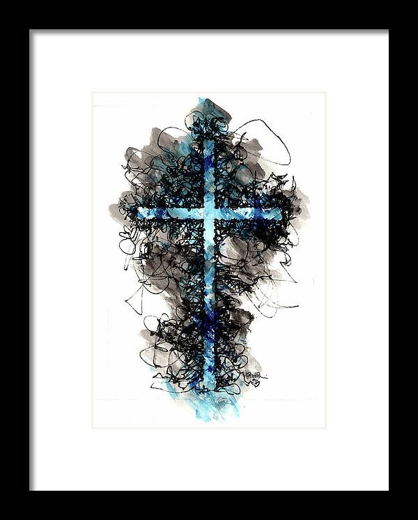 Chaos Order Cross 06 - Glorious Blue - Framed Print