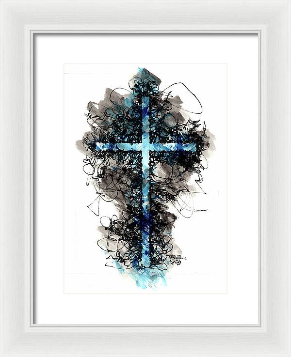 Chaos Order Cross 06 - Glorious Blue - Framed Print