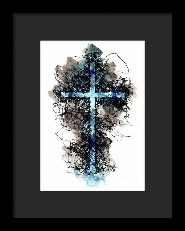 Chaos Order Cross 06 - Glorious Blue - Framed Print