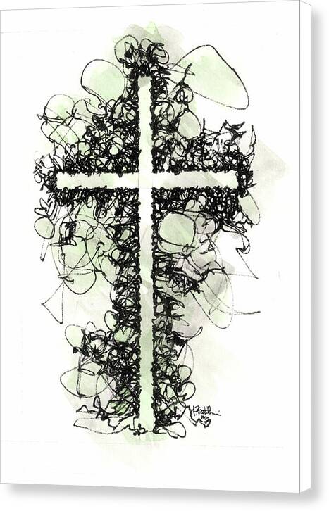 Chaos Order Cross 06 - Joyful Green - Canvas Print