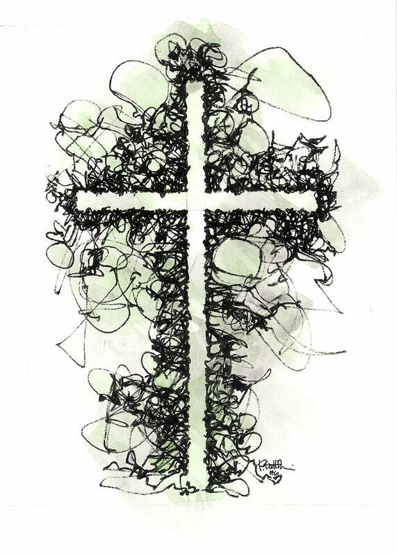 Chaos Order Cross 06 - Joyful Green - Art Print
