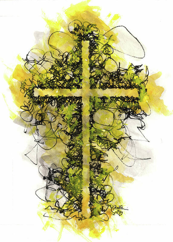 Chaos Order Cross 06 - Luminous Yellow - Art Print