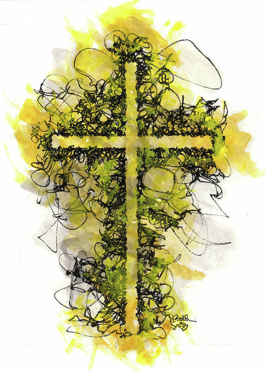 Chaos Order Cross 06 - Luminous Yellow - Art Print