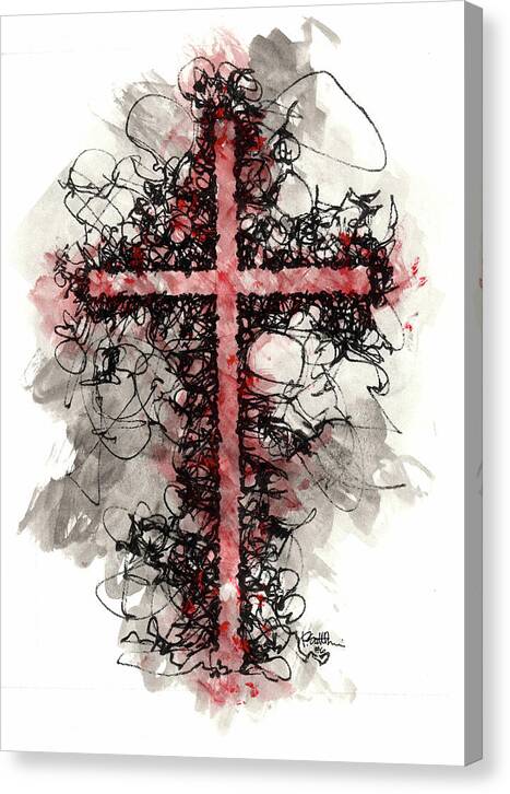 Chaos Order Cross 06 - Sorrowful Red - Canvas Print