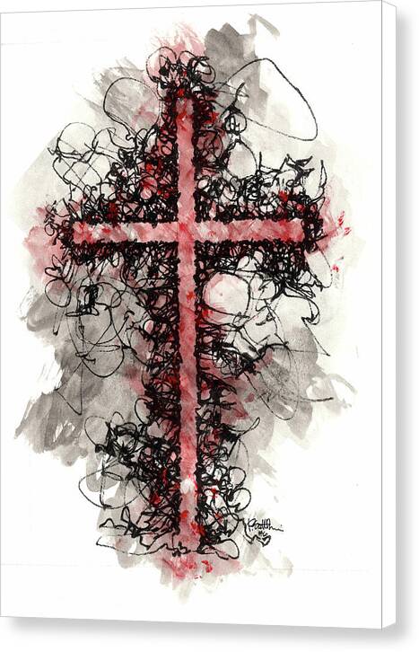 Chaos Order Cross 06 - Sorrowful Red - Canvas Print