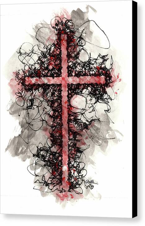 Chaos Order Cross 06 - Sorrowful Red - Canvas Print