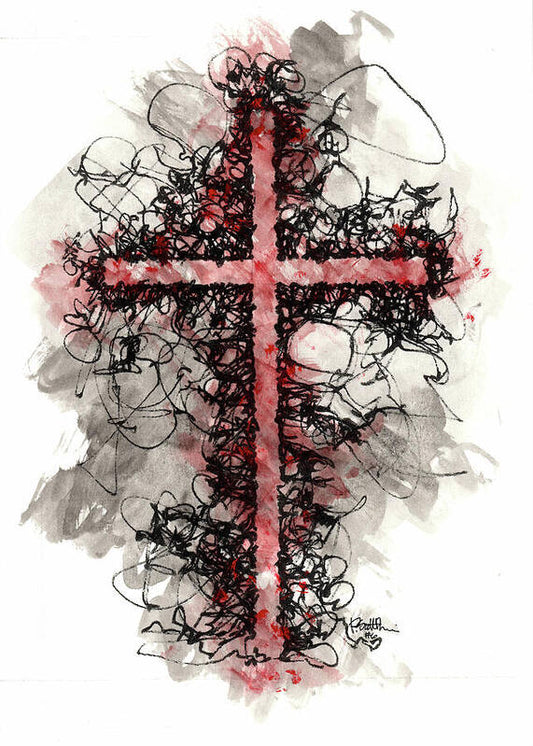 Chaos Order Cross 06 - Sorrowful Red - Art Print