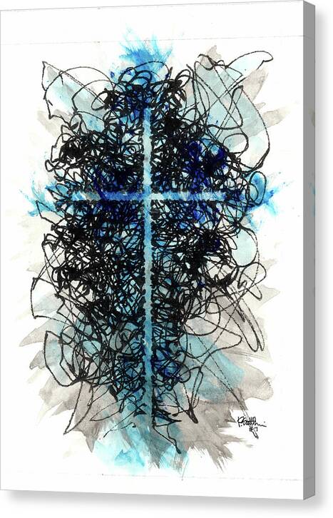 Chaos Order Cross 07 - Glorious Blue - Canvas Print