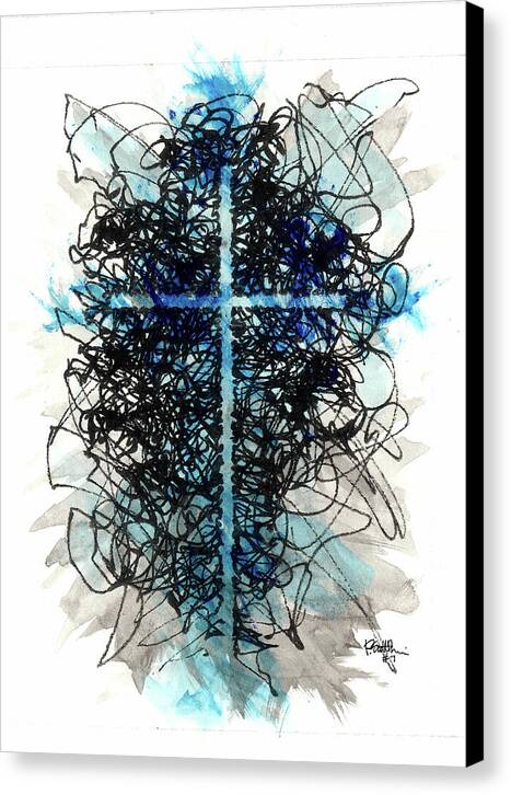 Chaos Order Cross 07 - Glorious Blue - Canvas Print