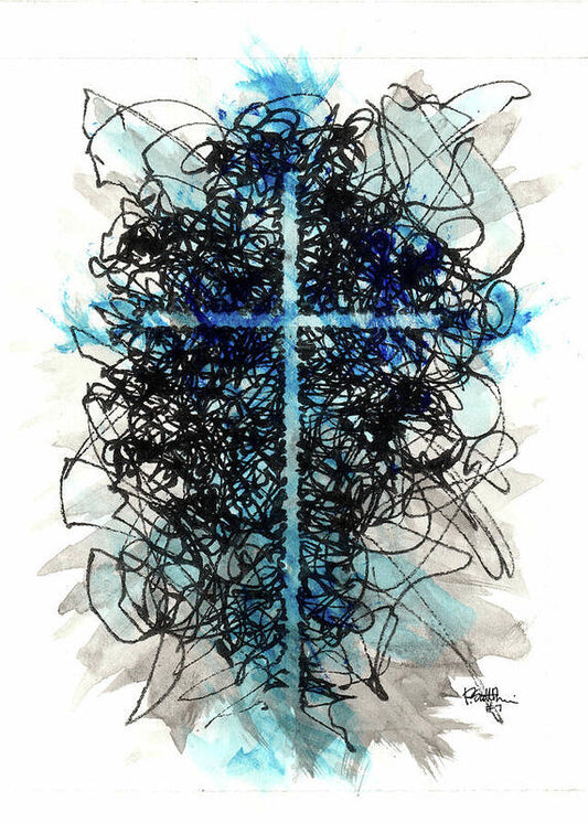 Chaos Order Cross 07 - Glorious Blue - Art Print