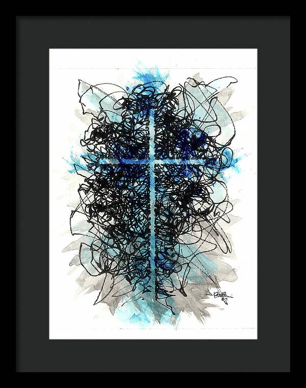 Chaos Order Cross 07 - Glorious Blue - Framed Print