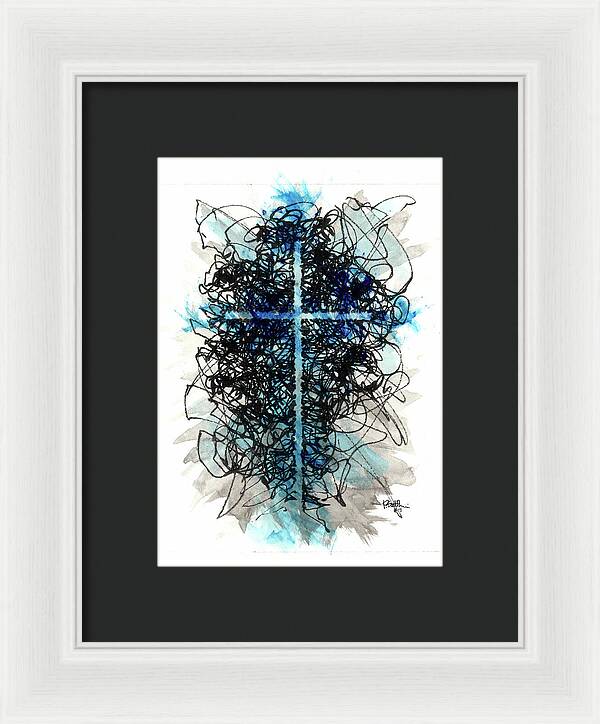 Chaos Order Cross 07 - Glorious Blue - Framed Print