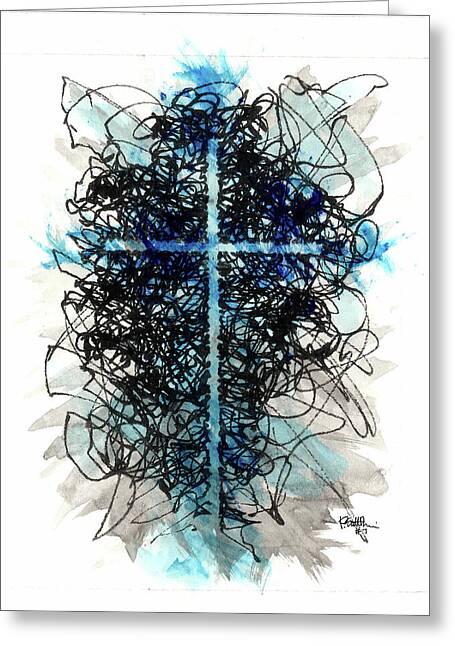 Chaos Order Cross 07 - Glorious Blue - Greeting Card