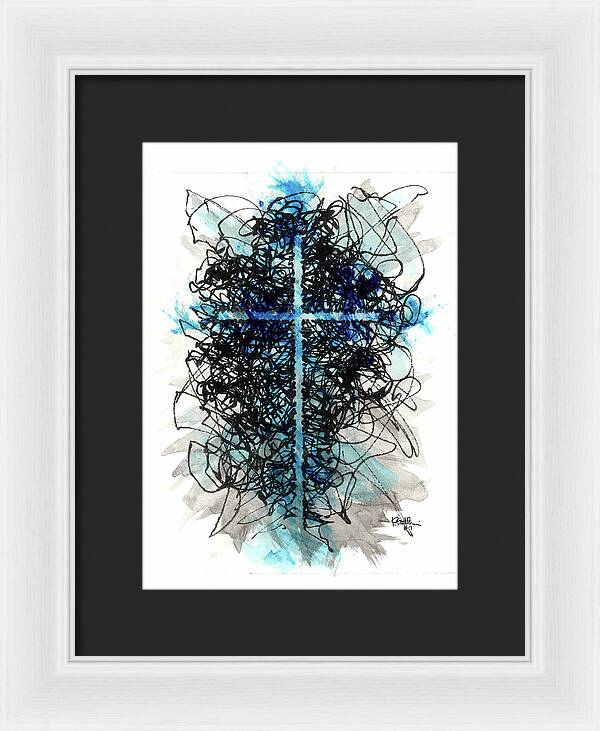 Chaos Order Cross 07 - Glorious Blue - Framed Print