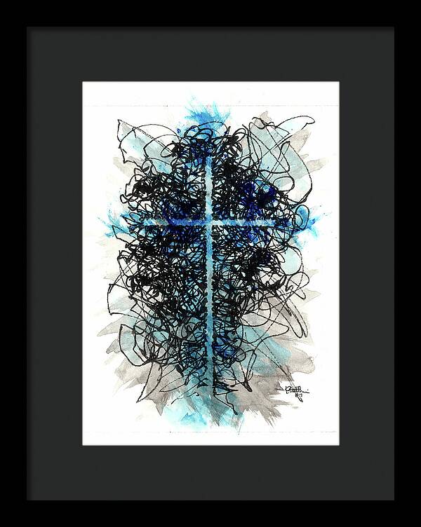 Chaos Order Cross 07 - Glorious Blue - Framed Print