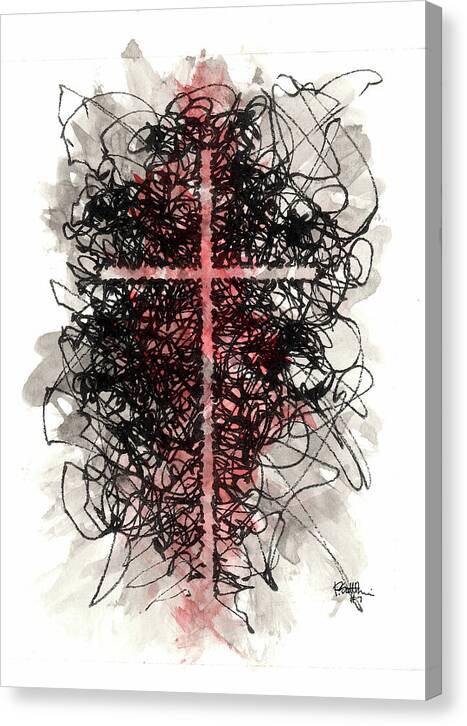Chaos Order Cross 07 - Sorrowful Red - Canvas Print