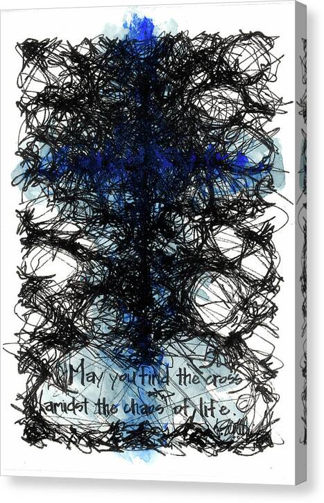 Chaos Order Cross 08 - Glorious Blue - Canvas Print