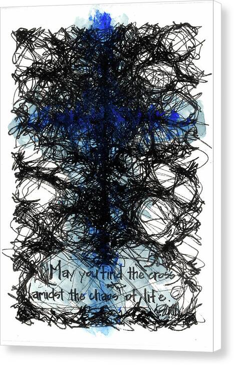 Chaos Order Cross 08 - Glorious Blue - Canvas Print
