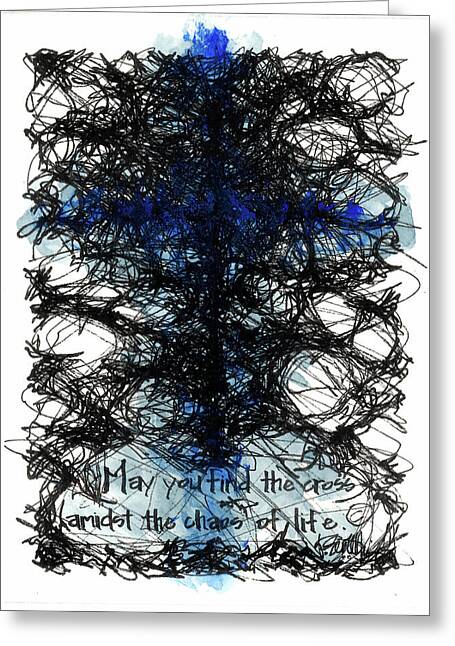 Chaos Order Cross 08 - Glorious Blue - Greeting Card