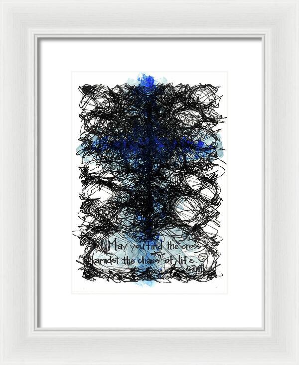 Chaos Order Cross 08 - Glorious Blue - Framed Print
