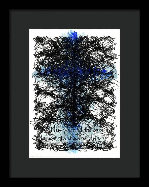 Chaos Order Cross 08 - Glorious Blue - Framed Print