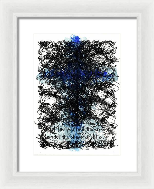 Chaos Order Cross 08 - Glorious Blue - Framed Print