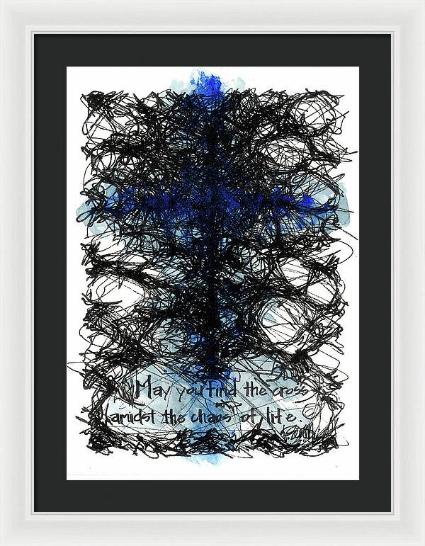 Chaos Order Cross 08 - Glorious Blue - Framed Print