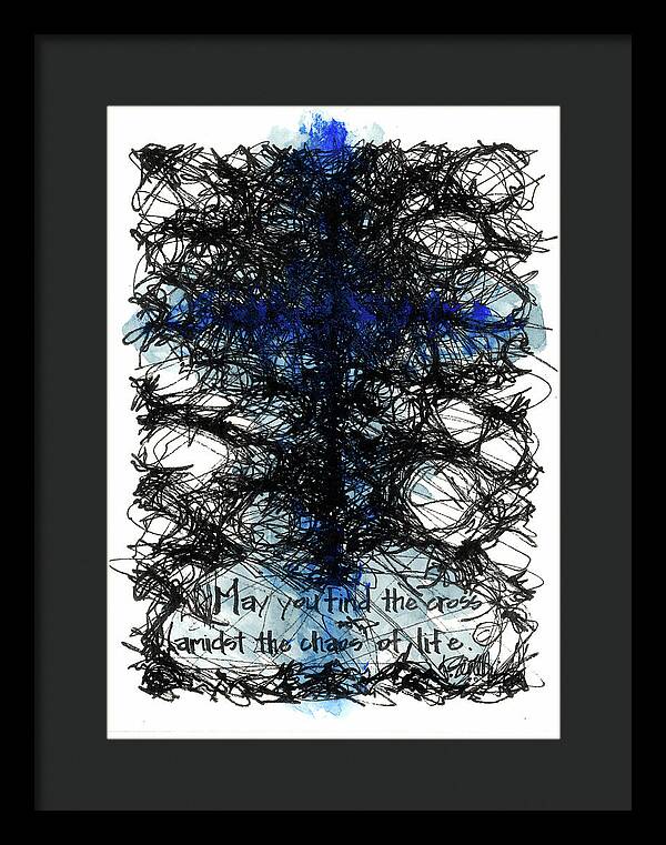 Chaos Order Cross 08 - Glorious Blue - Framed Print