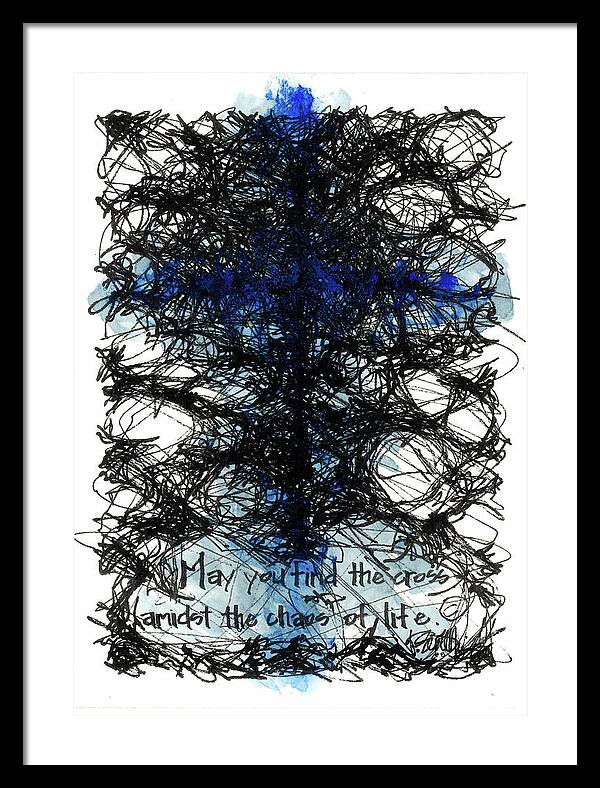 Chaos Order Cross 08 - Glorious Blue - Framed Print