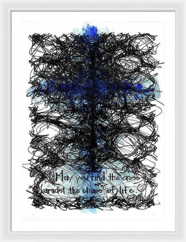 Chaos Order Cross 08 - Glorious Blue - Framed Print