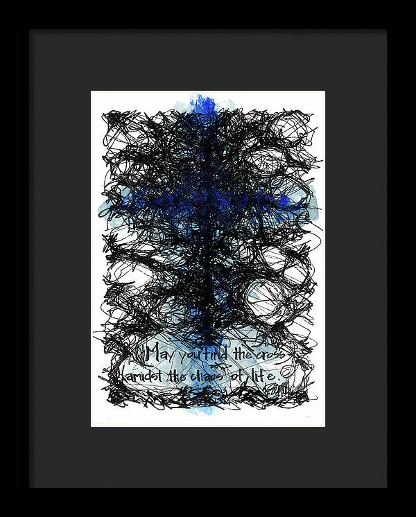 Chaos Order Cross 08 - Glorious Blue - Framed Print