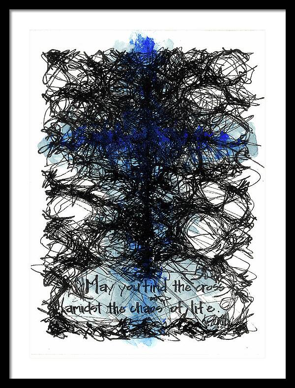 Chaos Order Cross 08 - Glorious Blue - Framed Print