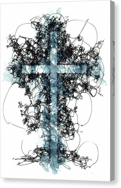 Chaos Order Cross 10 - Glorious Blue - Canvas Print
