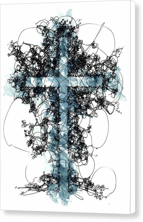 Chaos Order Cross 10 - Glorious Blue - Canvas Print