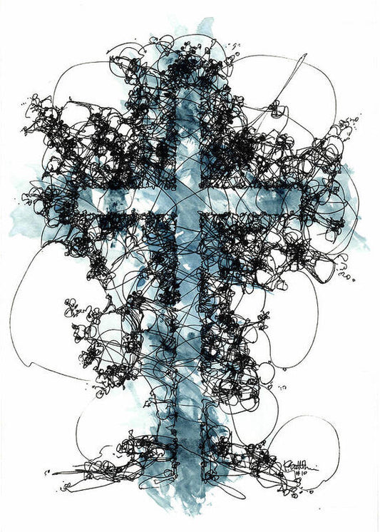 Chaos Order Cross 10 - Glorious Blue - Art Print