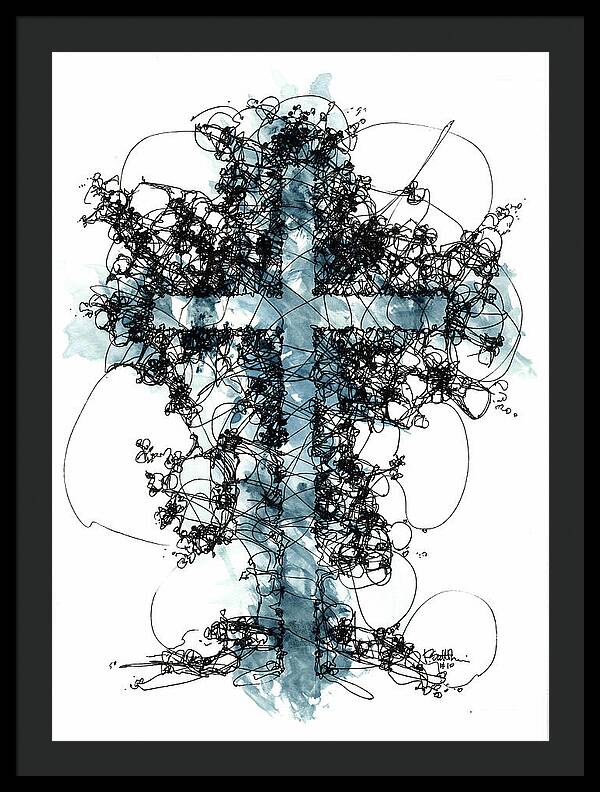 Chaos Order Cross 10 - Glorious Blue - Framed Print