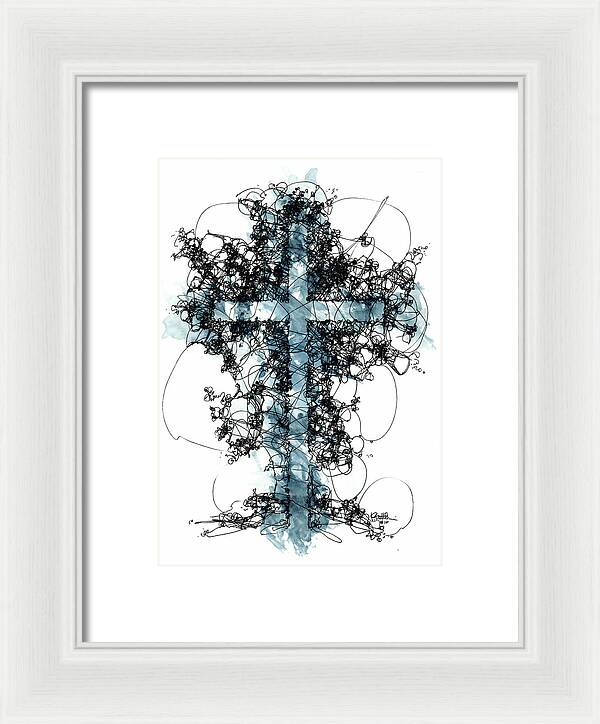 Chaos Order Cross 10 - Glorious Blue - Framed Print