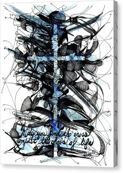 Chaos Order Cross 11 - Glorious Blue - Canvas Print