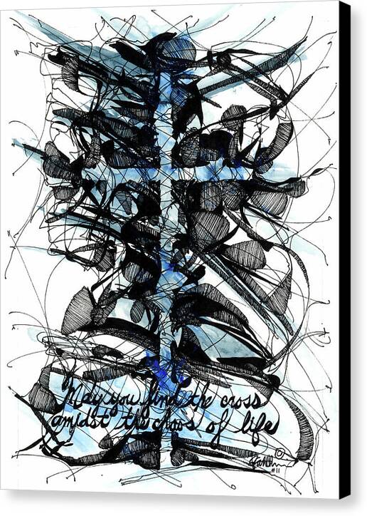 Chaos Order Cross 11 - Glorious Blue - Canvas Print
