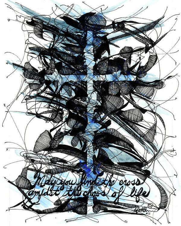 Chaos Order Cross 11 - Glorious Blue - Art Print