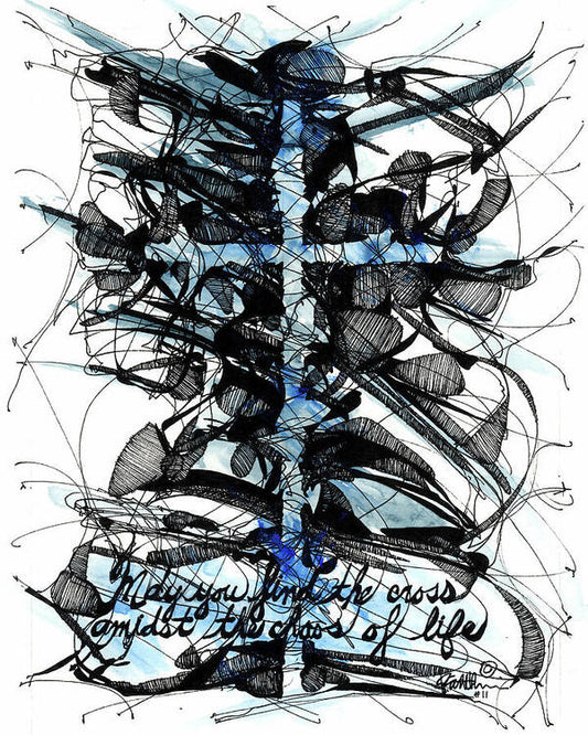 Chaos Order Cross 11 - Glorious Blue - Art Print