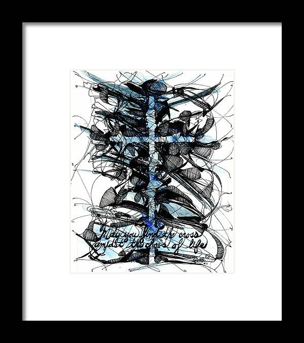 Chaos Order Cross 11 - Glorious Blue - Framed Print