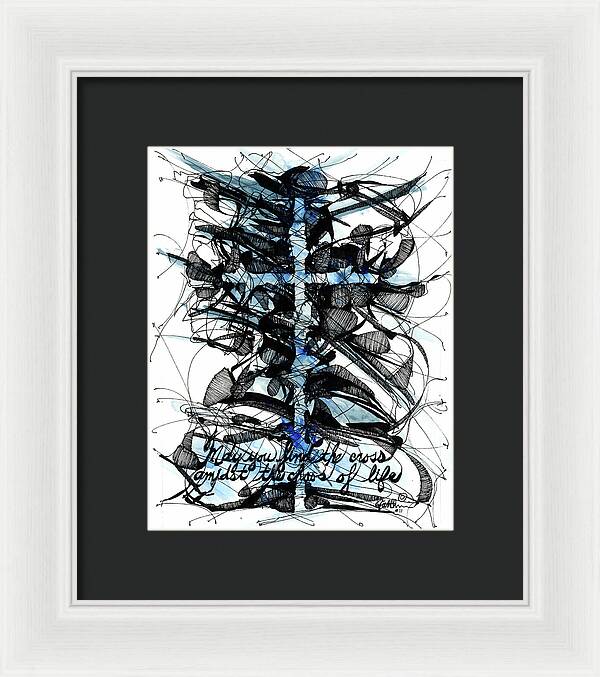 Chaos Order Cross 11 - Glorious Blue - Framed Print