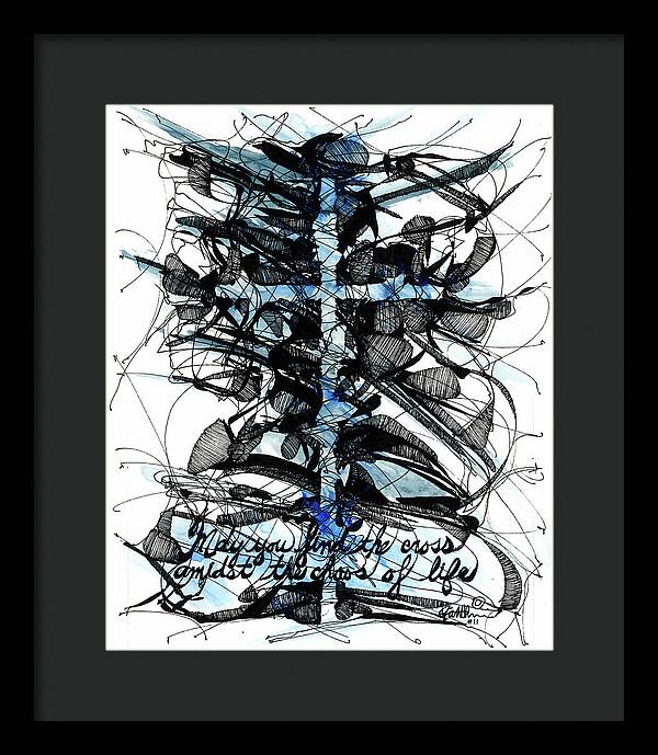 Chaos Order Cross 11 - Glorious Blue - Framed Print