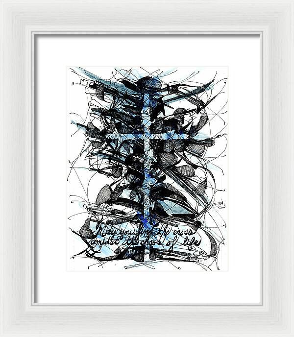 Chaos Order Cross 11 - Glorious Blue - Framed Print