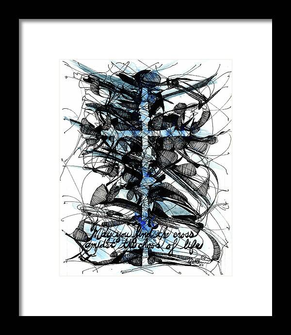 Chaos Order Cross 11 - Glorious Blue - Framed Print