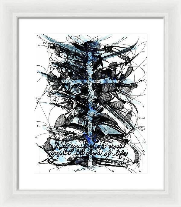 Chaos Order Cross 11 - Glorious Blue - Framed Print