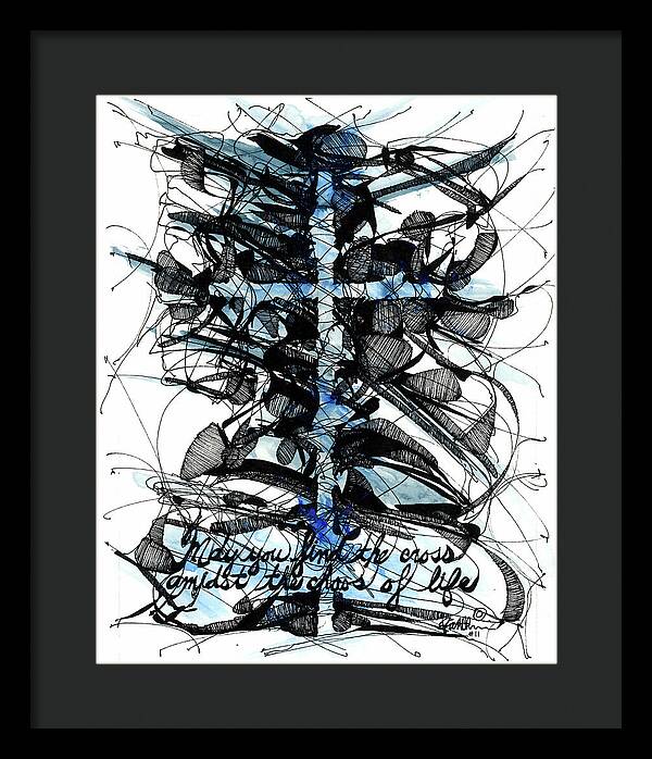 Chaos Order Cross 11 - Glorious Blue - Framed Print